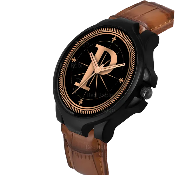 Sky_Mart_Analog_Round_Black_Dialbet_P_Design_Stylish_Brown_Leather_Strap_Classic_Design_Fancy_Wrist_Watch_For_Men_And_Boys