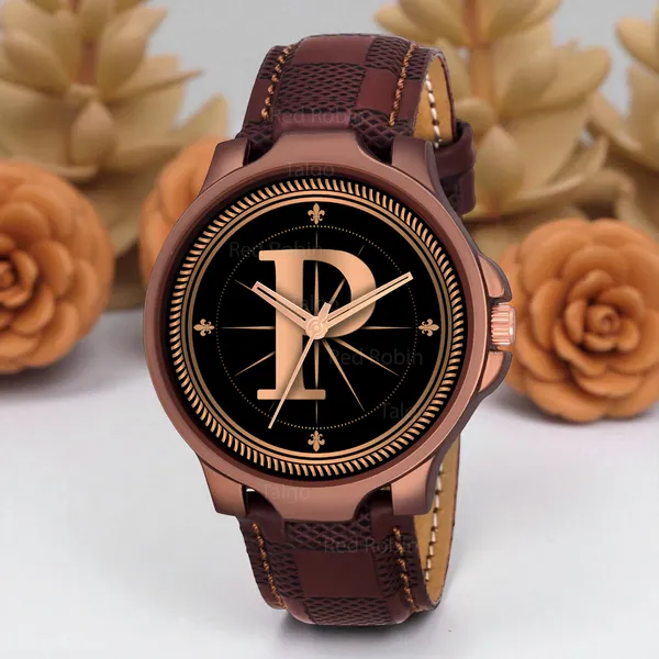 Sky_Mart_Analog_Round_Black_Dialbet_P_Design_Stylish_Brown_Leather_Strap_Classic_Design_Fancy_Wrist_Watch_For_Men_And_Boys