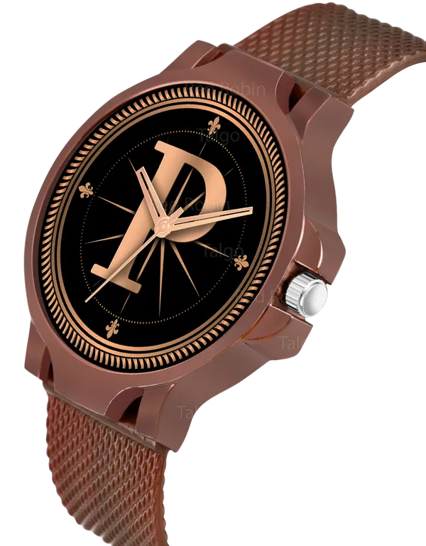 Sky_Mart_Analog_Round_Black_Dialbet_P_Design_Stylish_Brown_Silicone_Strap_Classic_Design_Fancy_Wrist_Watch_For_Men_And_Boys