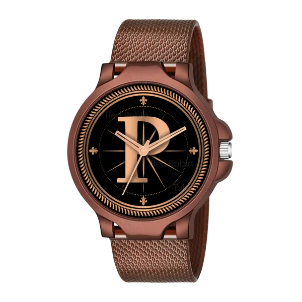 Sky_Mart_Analog_Round_Black_Dialbet_P_Design_Stylish_Brown_Silicone_Strap_Classic_Design_Fancy_Wrist_Watch_For_Men_And_Boys