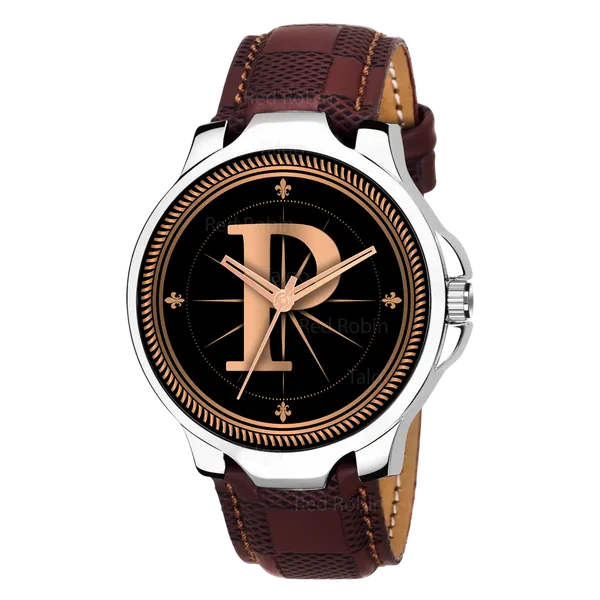 Sky_Mart_Analog_Round_Black_Dialbet_P_Design_Stylish_Brown_Leather_Strap_Classic_Design_Fancy_Wrist_Watch_For_Men_And_Boys
