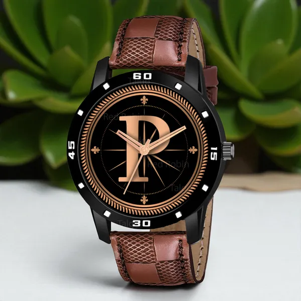 Sky_Mart_Analog_Round_Black_Dialbet_P_Design_Stylish_Brown_Leather_Strap_Classic_Design_Fancy_Wrist_Watch_For_Men_And_Boys
