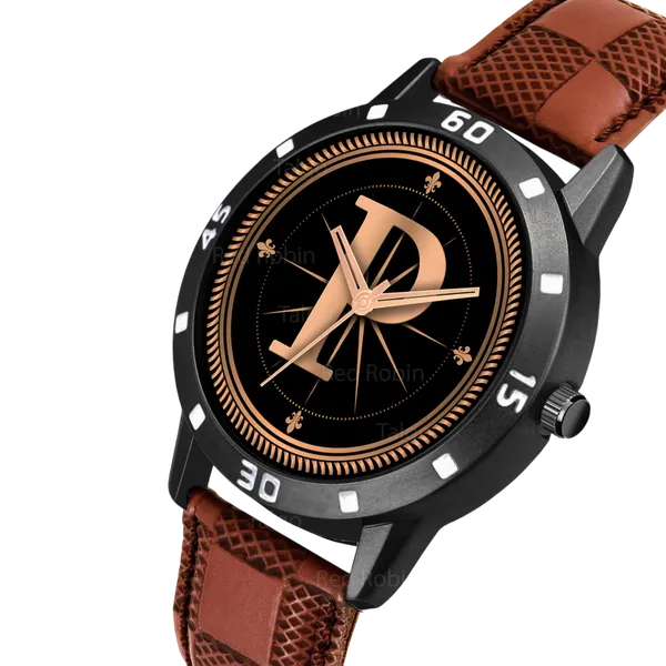 Sky_Mart_Analog_Round_Black_Dialbet_P_Design_Stylish_Brown_Leather_Strap_Classic_Design_Fancy_Wrist_Watch_For_Men_And_Boys