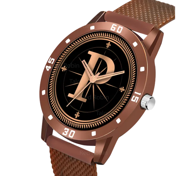 Sky_Mart_Analog_Round_Black_Dialbet_P_Design_Stylish_Brown_Silicone_Strap_Classic_Design_Fancy_Wrist_Watch_For_Men_And_Boys