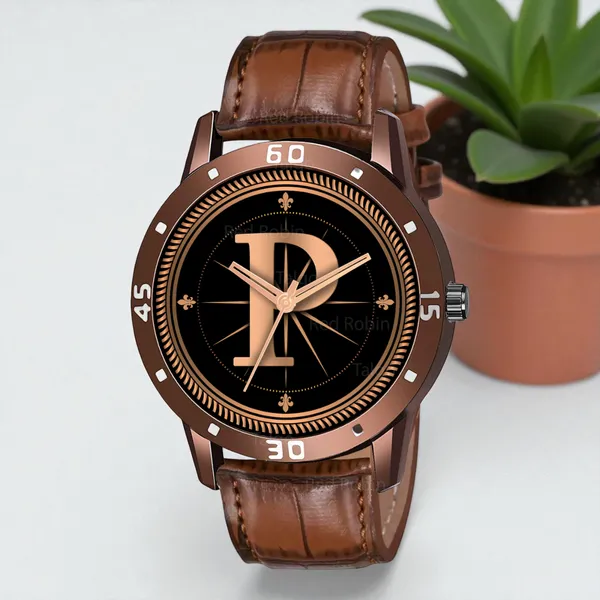 Sky_Mart_Analog_Round_Black_Dialbet_P_Design_Stylish_Brown_Leather_Strap_Classic_Design_Fancy_Wrist_Watch_For_Men_And_Boys