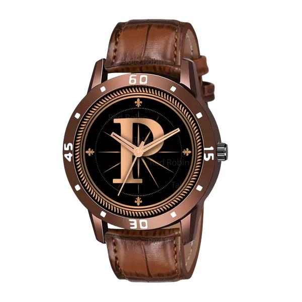 Sky_Mart_Analog_Round_Black_Dialbet_P_Design_Stylish_Brown_Leather_Strap_Classic_Design_Fancy_Wrist_Watch_For_Men_And_Boys