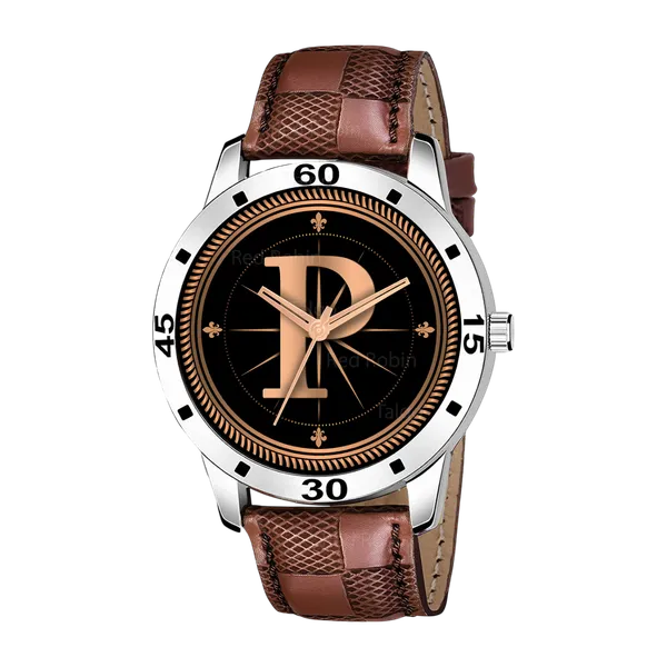 Sky_Mart_Analog_Round_Black_Dialbet_P_Design_Stylish_Brown_Leather_Strap_Classic_Design_Fancy_Wrist_Watch_For_Men_And_Boys