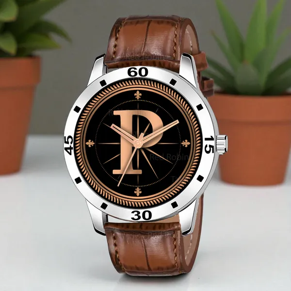 Sky_Mart_Analog_Round_Black_Dialbet_P_Design_Stylish_Brown_Leather_Strap_Classic_Design_Fancy_Wrist_Watch_For_Men_And_Boys