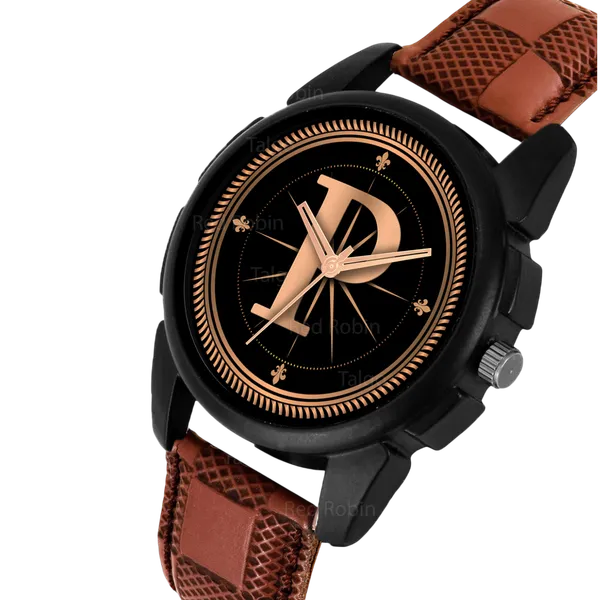 Sky_Mart_Analog_Round_Black_Dialbet_P_Design_Stylish_Brown_Leather_Strap_Classic_Design_Fancy_Wrist_Watch_For_Men_And_Boys