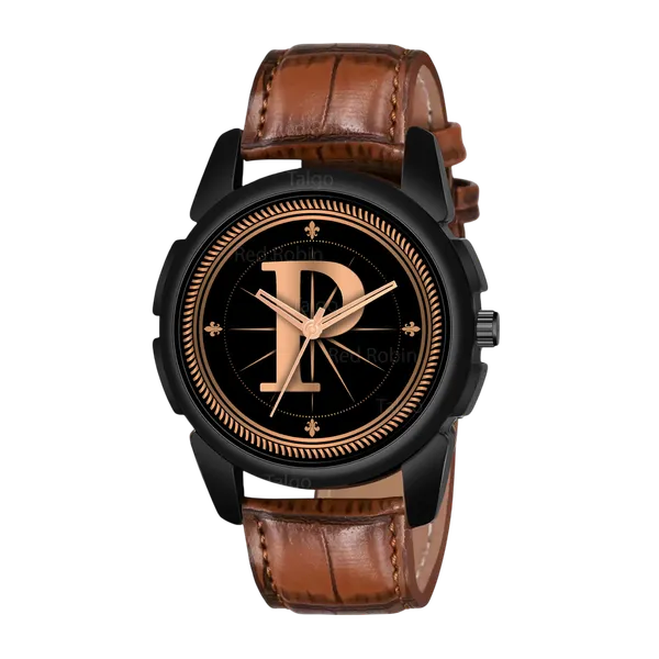 Sky_Mart_Analog_Round_Black_Dialbet_P_Design_Stylish_Brown_Leather_Strap_Classic_Design_Fancy_Wrist_Watch_For_Men_And_Boys