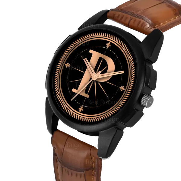 Sky_Mart_Analog_Round_Black_Dialbet_P_Design_Stylish_Brown_Leather_Strap_Classic_Design_Fancy_Wrist_Watch_For_Men_And_Boys