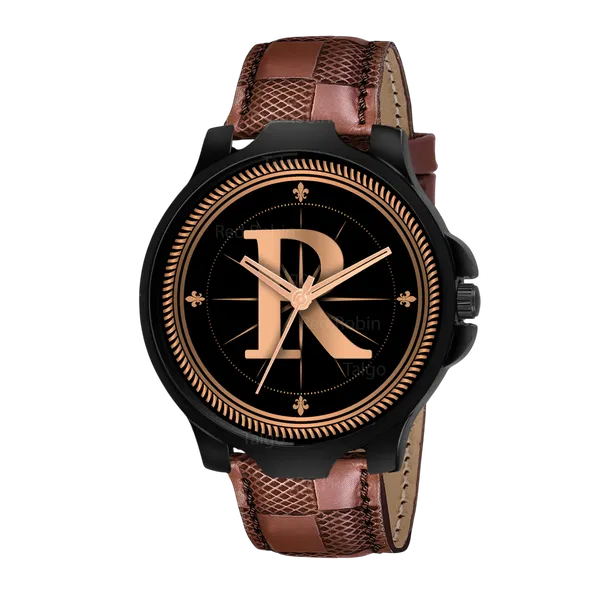 Sky_Mart_Analog_Round_Black_Dialbet_R_Design_Stylish_Brown_Leather_Strap_Classic_Design_Fancy_Wrist_Watch_For_Men_And_Boys