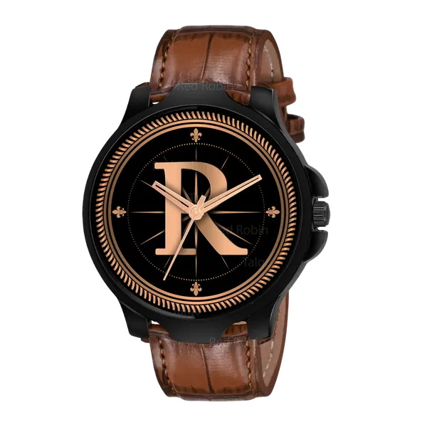 Sky_Mart_Analog_Round_Black_Dialbet_R_Design_Stylish_Brown_Leather_Strap_Classic_Design_Fancy_Wrist_Watch_For_Men_And_Boys