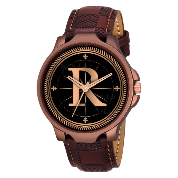 Sky_Mart_Analog_Round_Black_Dialbet_R_Design_Stylish_Brown_Leather_Strap_Classic_Design_Fancy_Wrist_Watch_For_Men_And_Boys