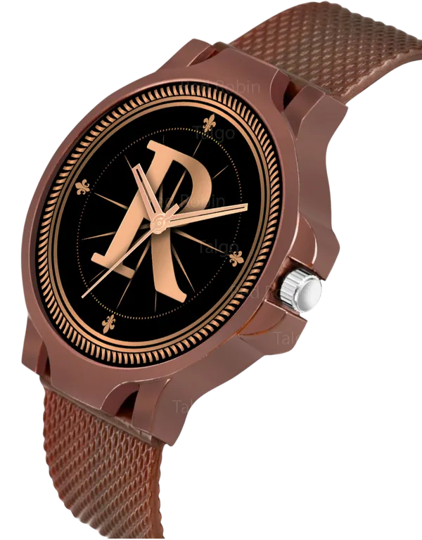 Sky_Mart_Analog_Round_Black_Dialbet_R_Design_Stylish_Brown_Silicone_Strap_Classic_Design_Fancy_Wrist_Watch_For_Men_And_Boys