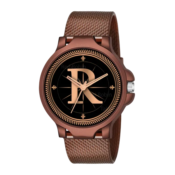 Sky_Mart_Analog_Round_Black_Dialbet_R_Design_Stylish_Brown_Silicone_Strap_Classic_Design_Fancy_Wrist_Watch_For_Men_And_Boys