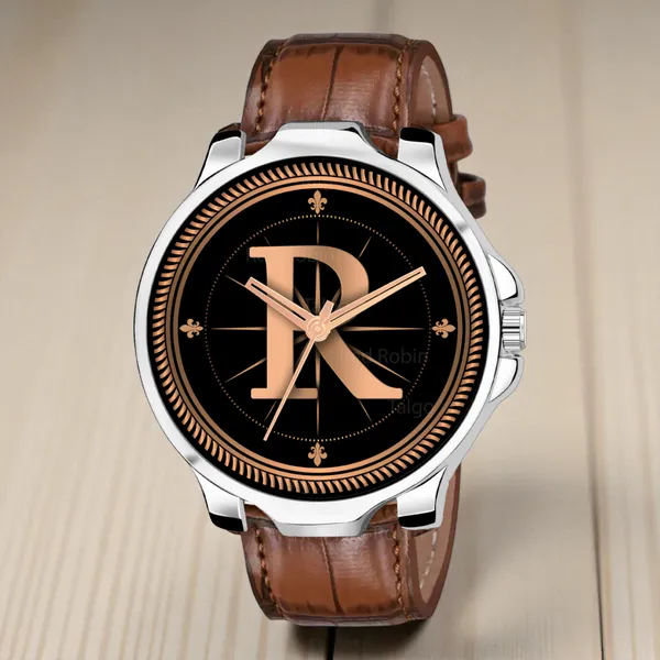 Sky_Mart_Analog_Round_Black_Dialbet_R_Design_Stylish_Brown_Leather_Strap_Classic_Design_Fancy_Wrist_Watch_For_Men_And_Boys