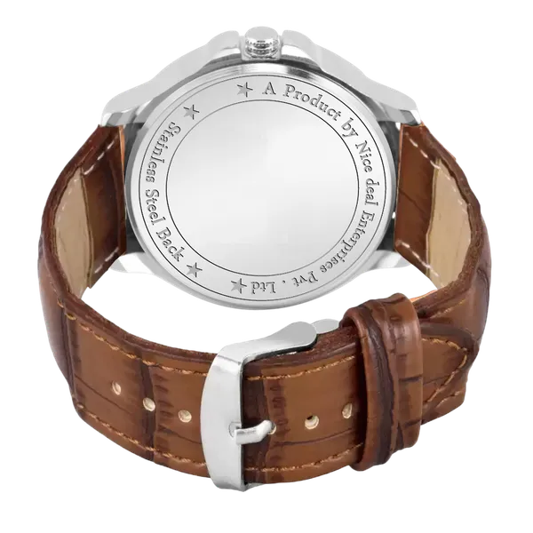 Sky_Mart_Analog_Round_Black_Dialbet_R_Design_Stylish_Brown_Leather_Strap_Classic_Design_Fancy_Wrist_Watch_For_Men_And_Boys