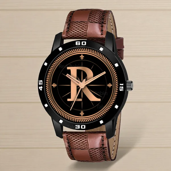 Sky_Mart_Analog_Round_Black_Dialbet_R_Design_Stylish_Brown_Leather_Strap_Classic_Design_Fancy_Wrist_Watch_For_Men_And_Boys