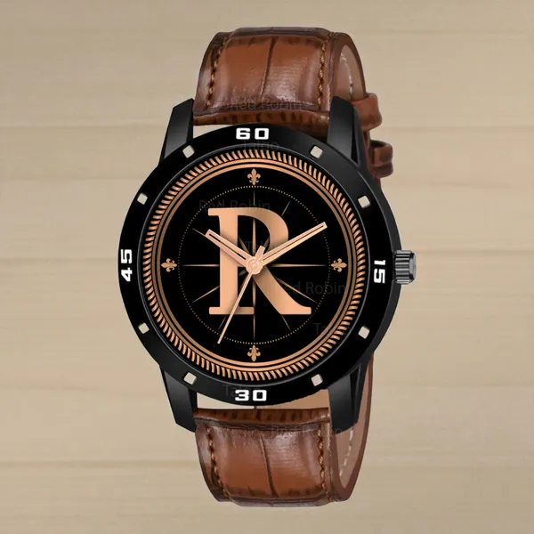 Sky_Mart_Analog_Round_Black_Dialbet_R_Design_Stylish_Brown_Leather_Strap_Classic_Design_Fancy_Wrist_Watch_For_Men_And_Boys