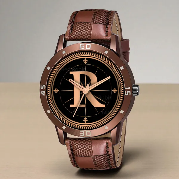 Sky_Mart_Analog_Round_Black_Dialbet_R_Design_Stylish_Brown_Leather_Strap_Classic_Design_Fancy_Wrist_Watch_For_Men_And_Boys