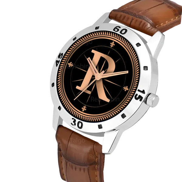 Sky_Mart_Analog_Round_Black_Dialbet_R_Design_Stylish_Brown_Leather_Strap_Classic_Design_Fancy_Wrist_Watch_For_Men_And_Boys