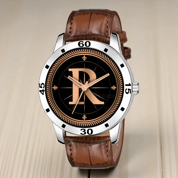 Sky_Mart_Analog_Round_Black_Dialbet_R_Design_Stylish_Brown_Leather_Strap_Classic_Design_Fancy_Wrist_Watch_For_Men_And_Boys