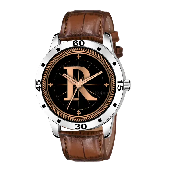 Sky_Mart_Analog_Round_Black_Dialbet_R_Design_Stylish_Brown_Leather_Strap_Classic_Design_Fancy_Wrist_Watch_For_Men_And_Boys