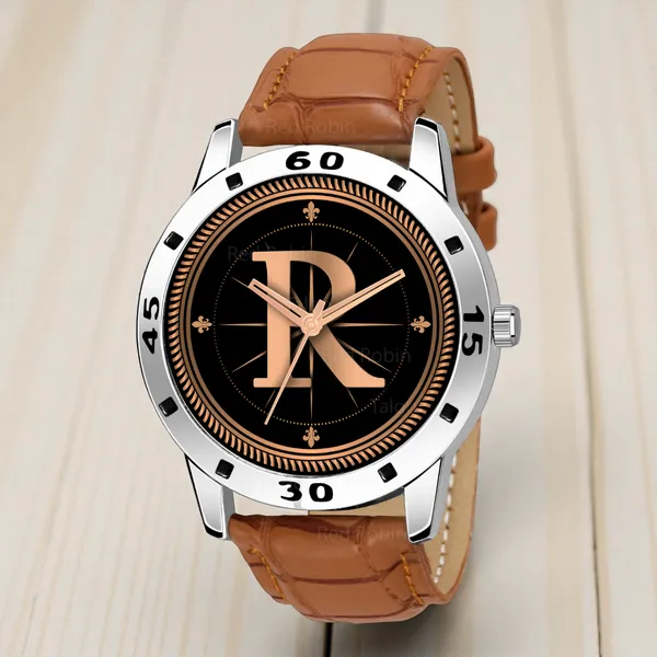 Sky_Mart_Analog_Round_Black_Dialbet_R_Design_Stylish_Beige_Leather_Strap_Classic_Design_Fancy_Wrist_Watch_For_Men_And_Boys