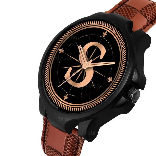 Sky_Mart_Analog_Round_Black_Dialbet_S_Design_Stylish_Brown_Leather_Strap_Classic_Design_Fancy_Wrist_Watch_For_Men_And_Boys