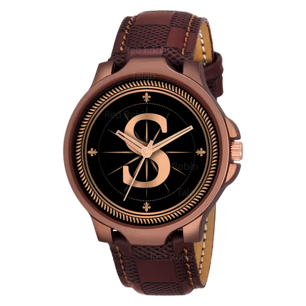 Sky_Mart_Analog_Round_Black_Dialbet_S_Design_Stylish_Brown_Leather_Strap_Classic_Design_Fancy_Wrist_Watch_For_Men_And_Boys