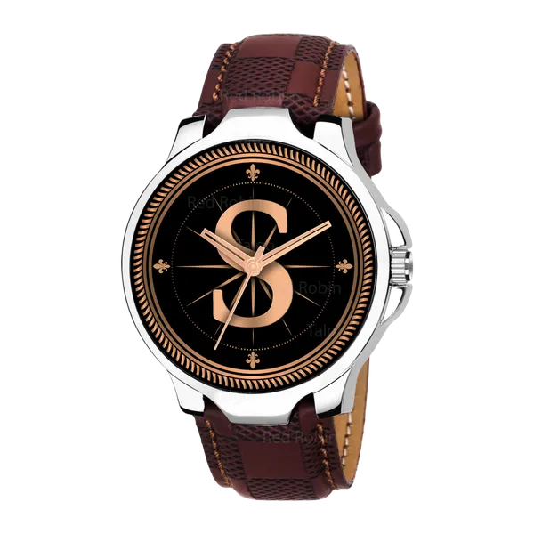 Sky_Mart_Analog_Round_Black_Dialbet_S_Design_Stylish_Brown_Leather_Strap_Classic_Design_Fancy_Wrist_Watch_For_Men_And_Boys