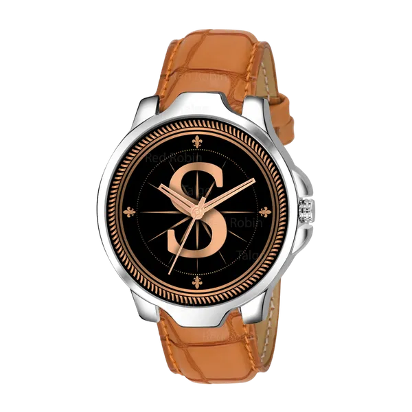Sky_Mart_Analog_Round_Black_Dialbet_S_Design_Stylish_Beige_Leather_Strap_Classic_Design_Fancy_Wrist_Watch_For_Men_And_Boys