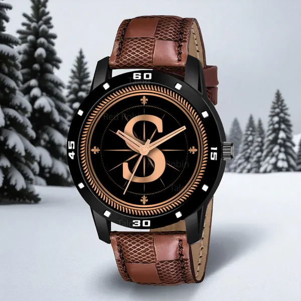 Sky_Mart_Analog_Round_Black_Dialbet_S_Design_Stylish_Brown_Leather_Strap_Classic_Design_Fancy_Wrist_Watch_For_Men_And_Boys