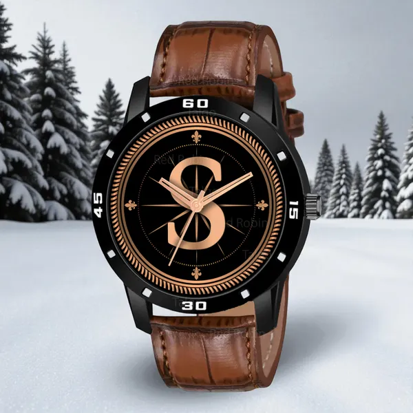 Sky_Mart_Analog_Round_Black_Dialbet_S_Design_Stylish_Brown_Leather_Strap_Classic_Design_Fancy_Wrist_Watch_For_Men_And_Boys