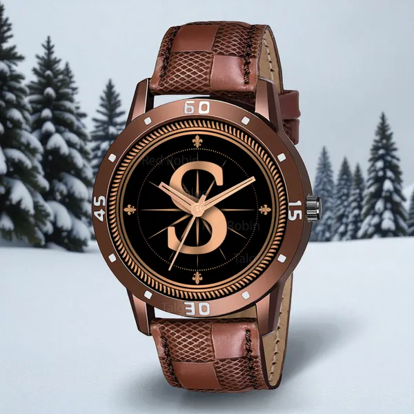 Sky_Mart_Analog_Round_Black_Dialbet_S_Design_Stylish_Brown_Leather_Strap_Classic_Design_Fancy_Wrist_Watch_For_Men_And_Boys