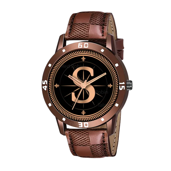 Sky_Mart_Analog_Round_Black_Dialbet_S_Design_Stylish_Brown_Leather_Strap_Classic_Design_Fancy_Wrist_Watch_For_Men_And_Boys