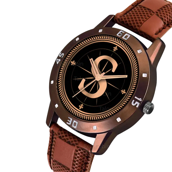 Sky_Mart_Analog_Round_Black_Dialbet_S_Design_Stylish_Brown_Leather_Strap_Classic_Design_Fancy_Wrist_Watch_For_Men_And_Boys