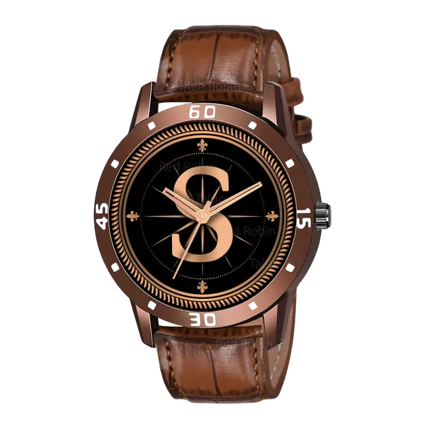Sky_Mart_Analog_Round_Black_Dialbet_S_Design_Stylish_Brown_Leather_Strap_Classic_Design_Fancy_Wrist_Watch_For_Men_And_Boys