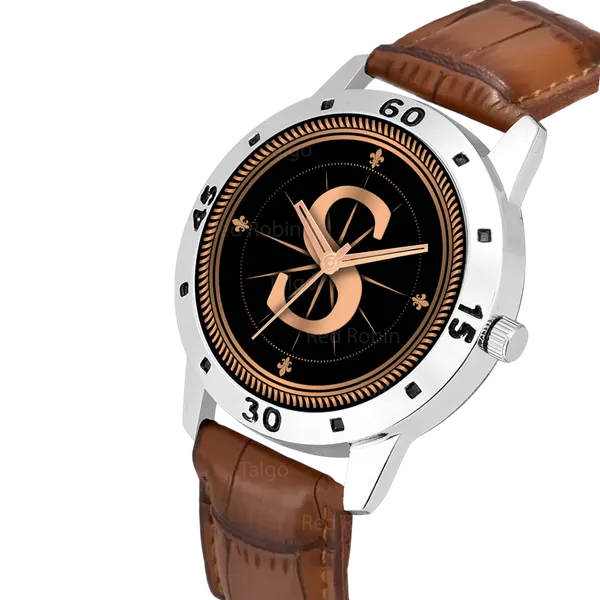 Sky_Mart_Analog_Round_Black_Dialbet_S_Design_Stylish_Brown_Leather_Strap_Classic_Design_Fancy_Wrist_Watch_For_Men_And_Boys