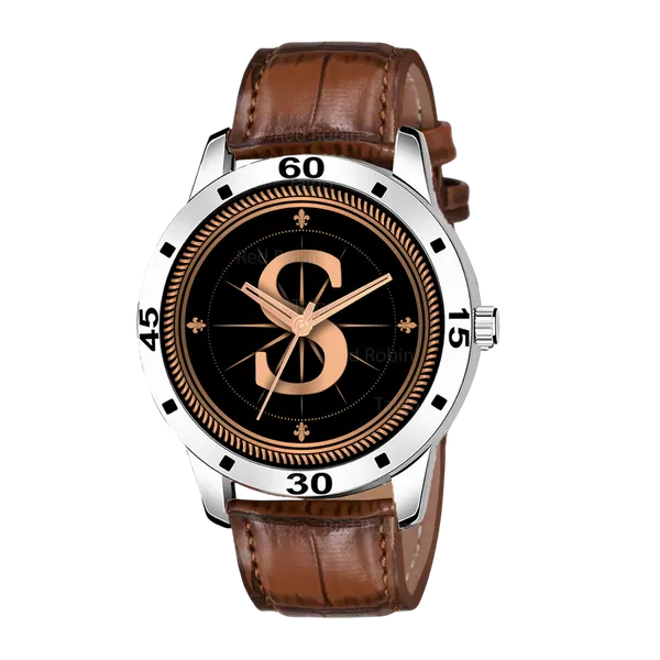 Sky_Mart_Analog_Round_Black_Dialbet_S_Design_Stylish_Brown_Leather_Strap_Classic_Design_Fancy_Wrist_Watch_For_Men_And_Boys