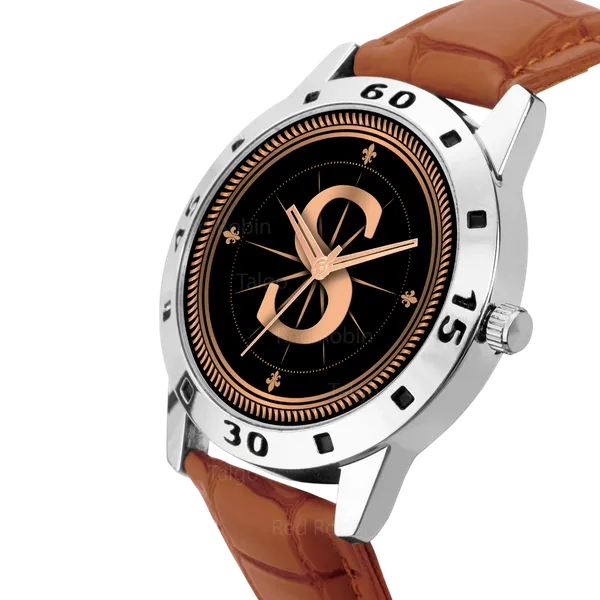 Sky_Mart_Analog_Round_Black_Dialbet_S_Design_Stylish_Beige_Leather_Strap_Classic_Design_Fancy_Wrist_Watch_For_Men_And_Boys