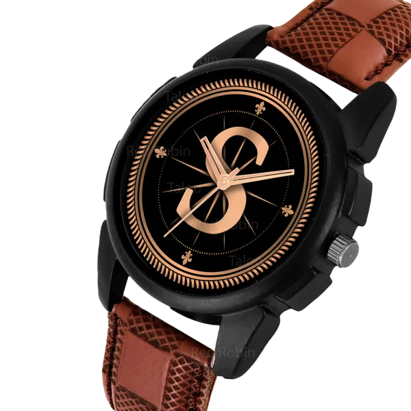 Sky_Mart_Analog_Round_Black_Dialbet_S_Design_Stylish_Brown_Leather_Strap_Classic_Design_Fancy_Wrist_Watch_For_Men_And_Boys