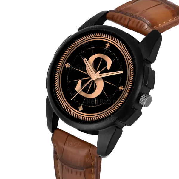 Sky_Mart_Analog_Round_Black_Dialbet_S_Design_Stylish_Brown_Leather_Strap_Classic_Design_Fancy_Wrist_Watch_For_Men_And_Boys