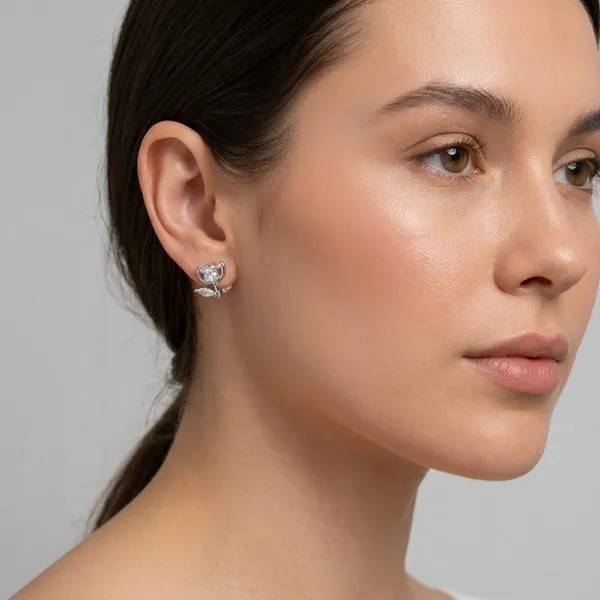 Silver_Alloy_Tulip_Stud_Earrings_For_Women