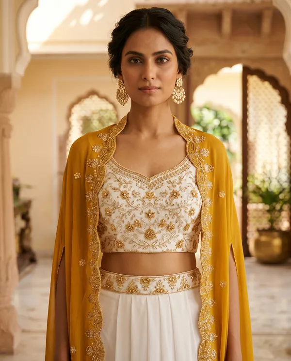 Mustard_Embroidered_Lehenga_Style_Set_for_Women