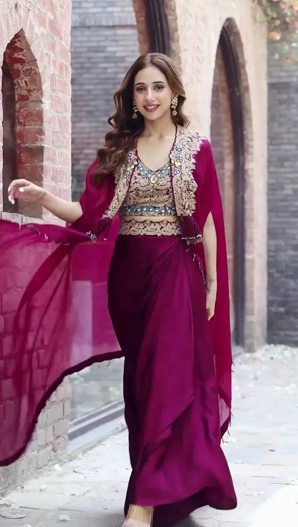 Purple_Georgette_Embroidered_Lehenga_Choli_Set_For_Women
