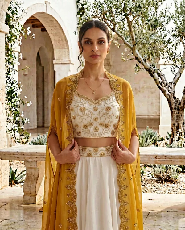 Mustard_Embroidered_Lehenga_Style_Set_for_Women