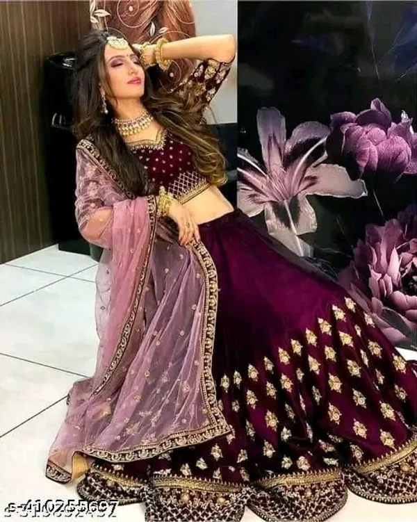 Maroon_Embroidered_Lehenga_Choli_Set_for_Women