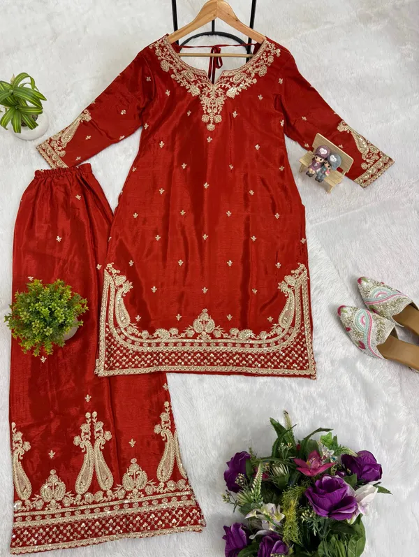 Red_Embroidered_Straight_Kurti_Plazo_Dupatta_Set_for_Women